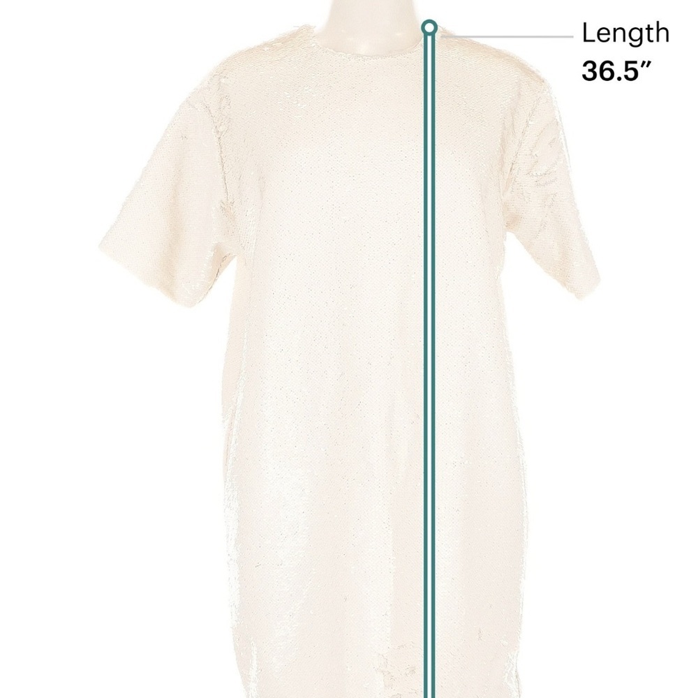 The Frankie Shop New Cream Sequin Mini Dress Riley Large - Picture 7 of 11